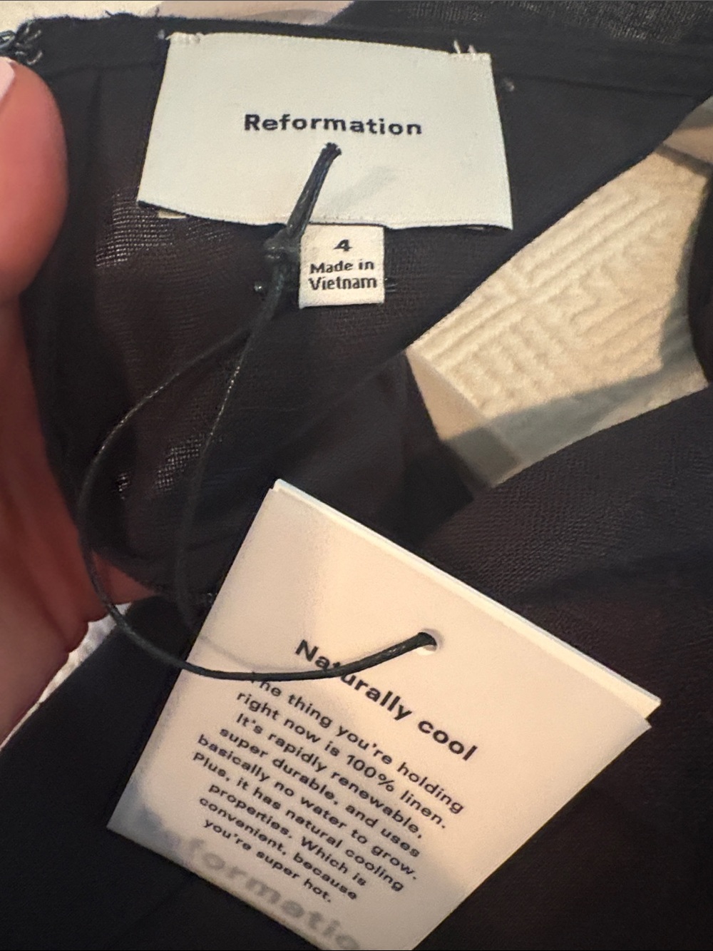 Reformation Alix Linen Dress Black - Size 4 - Picture 2 of 4